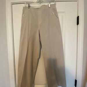 SPANX Stretch Twill Cropped Wide Leg Pant - Bone - XL